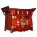 Handmade Lacquered & Mother Of Pearl Jewelry Box With Mirror - Decorative Brass & Flower Design