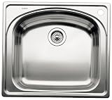 Blanco BL440250 Platinum Series BlancoWave 8-Inch Deep Single Drop-In Bowl, Satin Polished