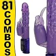 81 Combos LCD Control Wave Passion Jack Rabbit Vibrator Purple