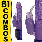 81 Combos LCD Control Wave Passion Jack Rabbit Vibrator Purple