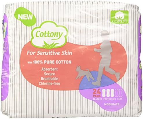 Cottony, Cotton for Sensitive Skin Incontinence Pads, Moderate, 24 count