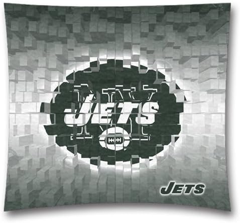 Kings Bedding- New York Jets Football Pillow Case, NFL Decorative Pillowcase, 18"x18" Cotton Toss Pillow Case, Christmas Gifts