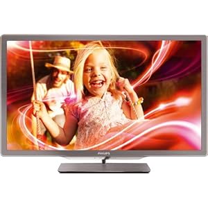 Philips 32PFL7606K/02 81 cm (32 Zoll) Ambilight 3D LED-Backlight-Fernseher (Full-HD, 400 Hz PMR, DVB-T/C/S, Smart TV) silbergrau
