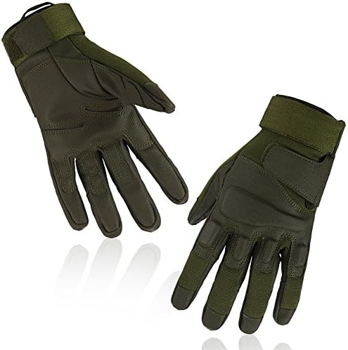 TrendenZ 1 Pair Breathable Waterproof Full Finger Tactical Gloves with Foam Knuckle Protection for Shooting Airsoft Hunting Skating Climbing and Outdoor Activities M/L/XL