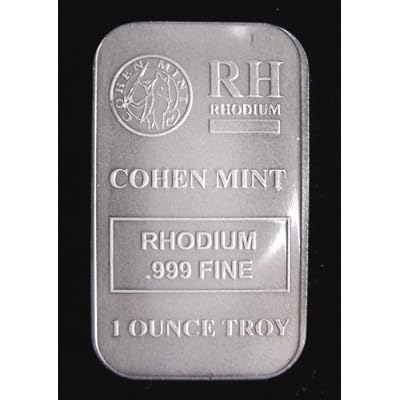 1 Troy Ounce .999 fine solid Rhodium Bar 1 Troy Ounce .999 fine solid Rhodium Bar