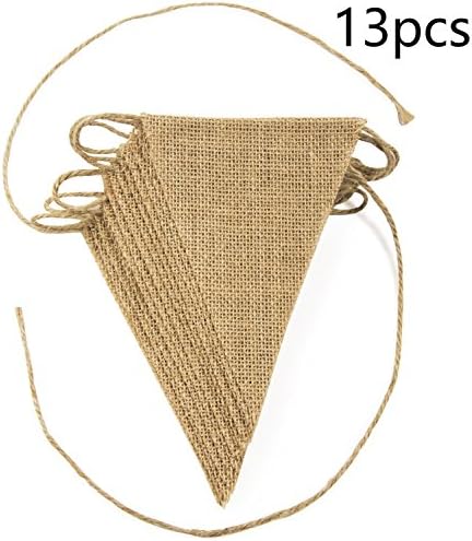 Ultimateod DIY Burlap Banner, Hand Painted Decoration for Wedding, Birthday and Kids Party, 13pcs, 10ft