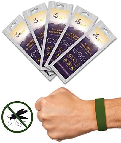 Natural Mosquito Repellent Bracelets - Stop Bites Now - Fast, Easy & No Deet - Fully Adjustable for Adults & Kids - Travel Pack of 5 Individual, Reusable Insect Bands for All the Family