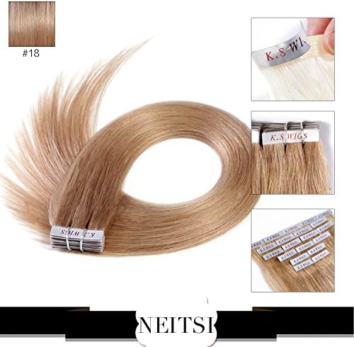 Neitsi 20" 18# 100g 40pcs/lot Tape in Human Hair Weft Extension Straight Highlight Tape Glue Hair Weft