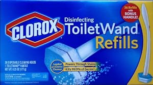 Clorox Toilet Wand Disinfecting Refills, 36 Ct Plus Handle
