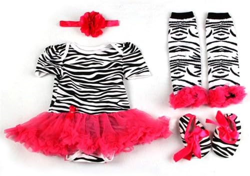 ETSYG 4pcs Newborn Infant Baby Girl's Headband +Romper +Leg Warmer +Shoes Outfit