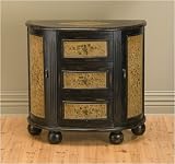 AA Importing 49669 Half Round Console Cabinet - Black