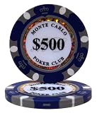 50 $500 Monte Carlo 3-Tone Clay Composite 14 Gram Poker Chips