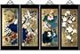 Set Of 4 Oriental Lacquered Painting Wall Art Plaques (Four Seasons) SM