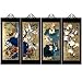 Set Of 4 Oriental Lacquered Painting Wall Art Plaques (Four Seasons) SM