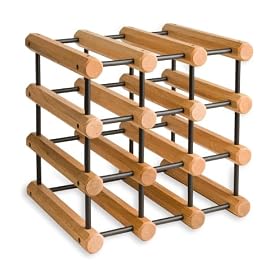 J.K. Adams MWR-B12-PG Hardwood 12-Bottle Wine Rack, Natural with Black Pegs by J.K. Adams Company