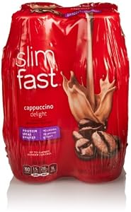 SlimFast Ready To Drink Shakes, Cappuccino Delight (4 Count, 10 Fl Oz Each)