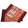 Set Of Two Handmade Embroidered Place Mats, Two Pairs Of Chopsticks In Sheathes & Two Cloth Napkins