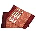 EXP Set Of Two Handmade Embroidered Place Mats, 2 Pairs Of Chopsticks In Sheathes & 2 Cloth Napkins