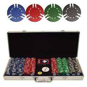 500 Soprano Striped 10g Clay Poker Chips w/Aluminum Case (fls)
