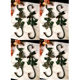 Cast Iron Butterfly & Dragonfly Plant Hangers Set of 4 (8 Pc)