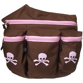 Diaper Dude Skull & Cross Bones - Brown/Pink