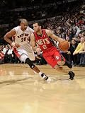 New Jersey Nets v Toronto Raptors: Jordan Farmar and Leandro Barbosa Photographic Poster Print by Ron Turenne, 42x56