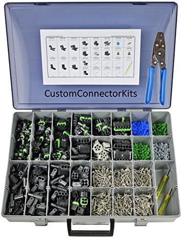 Delphi Weather Pack Pro Kit WP-1505 With T-18: Sealed Weatherproof Automotive Electrical Connectors 20-12 Gauge 1505 Piece Kit With Crimp Tool