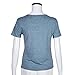 BESSKY Youth Girls' Summer Pocket Short Sleeve t-Shirt (Blue, S)