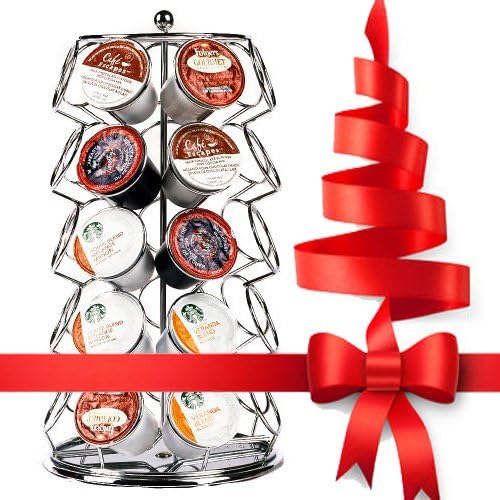 Keurig K-cup Coffee Carousel Storage/holder/organizer/tower Spinning - Large Size Holds 35 K Cup Coffee Pods - Better Than Any Coffee Storage Drawer - Stainless Steel Chrome Finished - Perfect for Countertop - Free Shipping