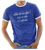 Coole-Fun-T-Shirts Herren Willst Du mit mir gehen ?- RINGER  T-SHIRT royalblau, S