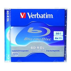 Verbatim 96911 50 GB 6x Blu-ray Double-Layer Recordable Disc BD-R DL,  1-Disc Jewel Case