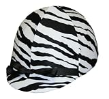 Equestrian Riding Helmet Cover - Black & White Zebra