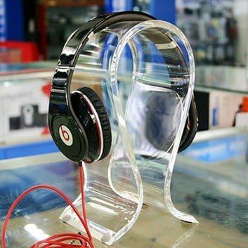Arrela® Universal Crystal Transparent Compact PMMA Headphone/Headset Showing Stand