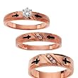 14K Rose Gold Wedding Set and Man's Wedding Band - 0.23 Ct.