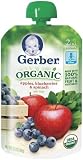 Gerber 2nd Foods Organic Baby Food, Apples, Blueberries and Spinach, 3.5-Ounce Pouches (Pack of 6)