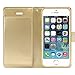GOOSPERY Rich Wallet for Apple iPhone SE Case (2016) iPhone 5S Case (2013) iPhone 5 Case (2012) Extra Card Slots Leather Flip Cover - Gold