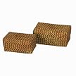 Whitney Design Boxes 2-pc. Set- Straw/ Red
