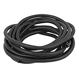 uxcell　コルゲートチューブ ケーブルパイプ　ジャバラホース ブラック　4.6M　プラスチック　ブラック