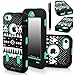 iPhone 5C Case, E LV iPhone 5C case - heavy Duty Rugged Dual Layer Hybrid Armor Defender Case Cover for iPhone 5C with 1 Screen Protector, 1 Black Stylus and 1 Microfiber Sticker Digital Cleaner (Apple Iphone 5c) - Tribal Green