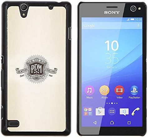 Stuss Case / Hard Protective Case Cover - M Logo Slogan Shield Retro Plumbing - Sony Xperia C4