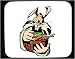 Decorated Mouse Pad with basket, eating, food, rabbit, carrot