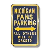 Michigan Wolverines Navy Blue Sacked Parking Sign