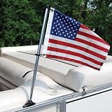 Sporting Goods : Pontoon 30 Inch Flag Pole Socket With Flag