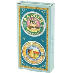 Badger Balm Cuticle and Foot Duet Set, 2 oz each by 