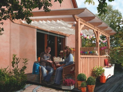 Frontelement für Terrassenüberdachung Karibu Douglasie 1-3