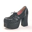 4 1/2 Inch Trendy Goth Shoes Punk Style Mid Platform Spectator Shoe Lace Up