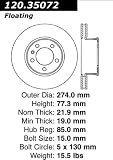 Centric Parts 120.35072 Premium Brake Rotor