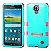 Samsung Galaxy Mega 2 G750 Case, Kaleidio [Mybat Natural TUFF] Dual Layer Shock Proof Hybrid Case Cover w/Metal Kickstand [Includes a Overbrawn Prying Tool & Stylux Stylus] [Turquoise/Pink]