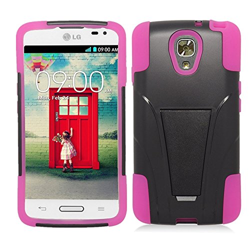 LG Volt LS740 Case,Hard &amp; Soft Premium Durable Rugged Shell Hybrid Heavy Duty Impact Armor Protective Phone Case Cover with Built in Kickstand For LG Volt LS740 [ Storm Buy ] (Pink)