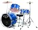 GP50 3-Piece Junior Children's/Kids Starter Drum Set with Sticks - Metallic Royal Blue